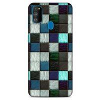 Samsung Galaxy M30s Kılıf Patchwork (46) Core Armor Kılıf Gri Cam Göbeği