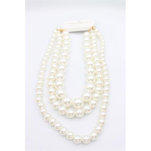 3'lü İnci Set Kolye - Beyaz