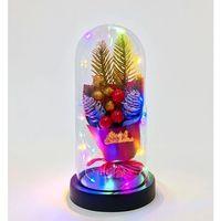 Yılbaşı Temalı Işıklı  Dekoratif Cam Fanus Alk5081