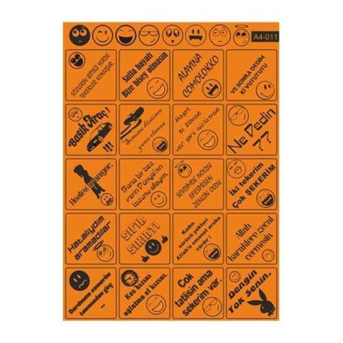 SEVGENT A4 Sticker 011 Tek Paket Çoklu