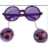 Mor Disko Topu Küpeli Parti Gözlüğü