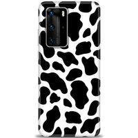 Huawei P40 Pro Kılıf HD Baskılı Kılıf - İnek + Tam Ekran Koruyucu