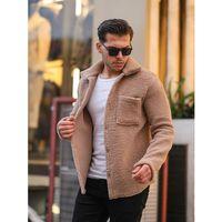 Tek Cepli Peluş Ceket- Bej