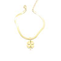 İtalyan Zincir Yonca Bileklik - Altın