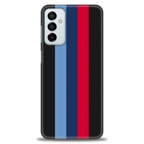 Samsung Galaxy M13 Kılıf HD Baskılı Kılıf - Bordo Çubuk + Tam Ekran Koruyucu