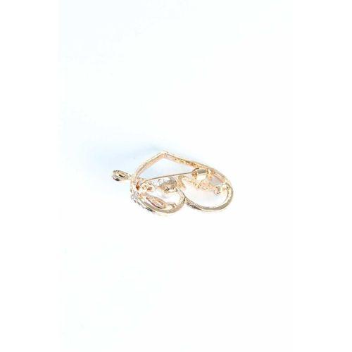 Zirkon Taşlı Metal Broş