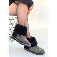 Linka Siyah Süet Gümüş Boncuk İşlemeli Bot