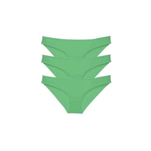 3 Adet Süper Eko Set Likralı Kadın Slip Külot Yeşil
