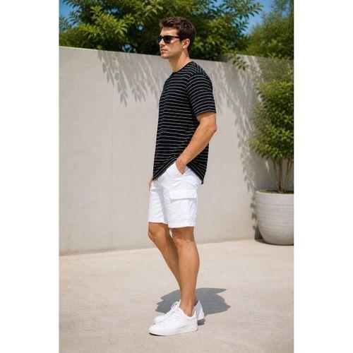 ALEXANDERGARDİ BİSİKLET YAKA ÇİZGİLİ T-SHIRT(ERK-5987)