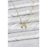 Pirinç Gold Renk Yıldız Minimal Kadın Kolye