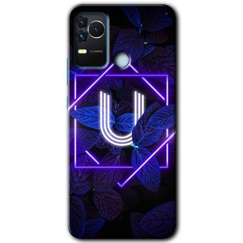 Omix X400 Kılıf HD Desen Baskılı Arka Kapak - Dark Neon Yaprak U Harfi