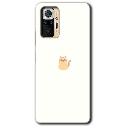 MRCİLETİSİM Xiaomi Redmi Note 10 Pro Kılıf Baskılı Kapak - Cat Minimalism + 5D Tam Kaplayan Cam