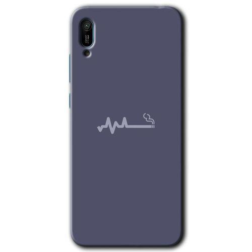 Huawei Y6 2019 Kılıf Kapak - Sigara Zararlıdır +Hayalet Ekran Yandan Gözükmez