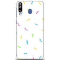 Samsung Galaxy M30 Kılıf HD Baskılı Kılıf - Konfeti + Tam Ekran Koruyucu