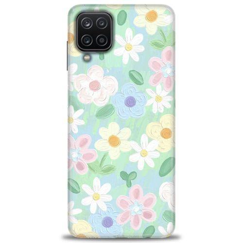 Samsung Galaxy M12 Kılıf HD Baskılı Kılıf - Çiçekk + Tam Ekran Koruyucu