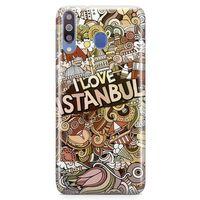 Samsung Galaxy M30 Kılıf İstanbul Doodle Arka Kapak Koruma Desenli Full Koruyucu