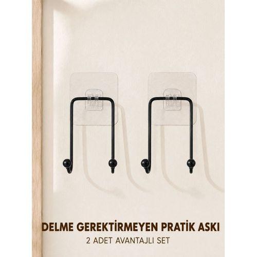 2 Adet Çok Amaçlı Yapışkanlı Askı Ev Mutfak Banyo Düzenleyici