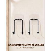 2 Adet Çok Amaçlı Yapışkanlı Askı Ev Mutfak Banyo Düzenleyici