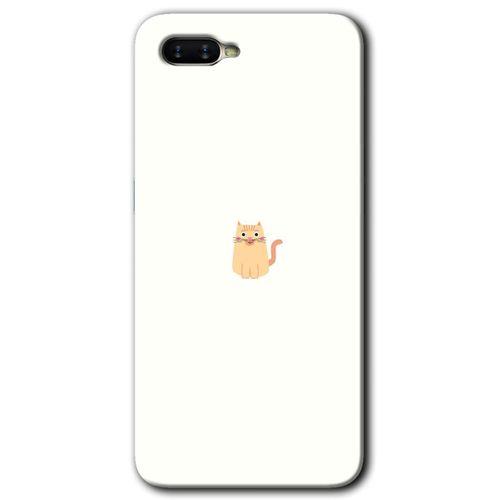 Oppo Rx 17 Neo Kılıf HD Desen Baskılı Arka Kapak + Temperli Cam - Cat Minimalism