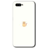 Oppo Rx 17 Neo Kılıf HD Desen Baskılı Arka Kapak + Temperli Cam - Cat Minimalism