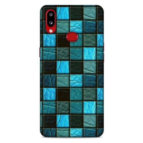 Samsung Galaxy A10s Kılıf Patchwork (27) Tasarımlı Kılıf Turkuaz Siyah