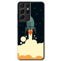 Potkal Hediye Fabrikası Samsung Galaxy S21 Ultra HD Baskılı Kılıf + 9D Tam Ekran Koruyucu - Space Smoke