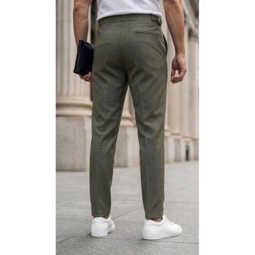 Erkek Toka Detaylı Oldmoney Kumaş Pantolon