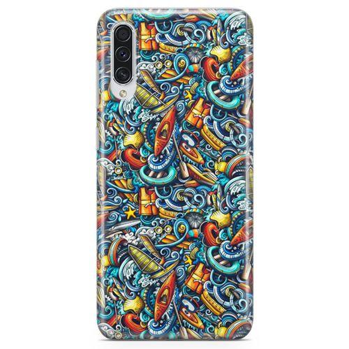 Samsung Galaxy A70s Kılıf Deniz Sporları Doodle Arka Kapak Koruma Desenli Full Koruyucu