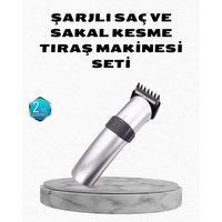 Profesyonel Şarjlı Saç Ve Sakal Kesme Makinesi – Paslanmaz Çelik Bıçaklı, Ergonomik Ve Sessiz Motorlu