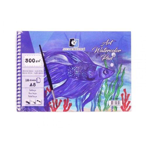 ALEX SPİRALLİ SULUBOYA DEFTERİ A5 300 gram 12 Yaprak (ALEX-3947)