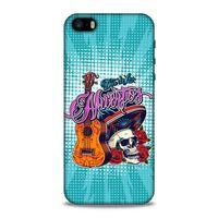 Lopard Apple Iphone 5S Uyumlu Kılıf Tattoo's (34) Slim Armor Kılıf İskelet & Gitar