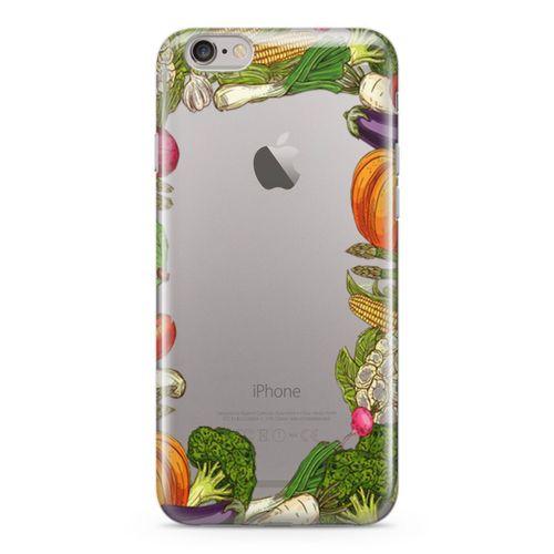 Apple iPhone 6 Plus - 6S Plus Kılıf Vegan Yiyecekler Arka Kapak Koruma Desenli Full Koruyucu