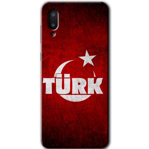 Galaxy A02 Kılıf HD Desen Baskılı Arka Kapak - Ayyıldız Türk + Kırılmaz Cam