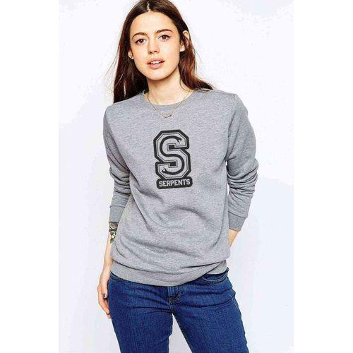 Riverdale Serpents Logo Baskılı Gri Kadın Sweatshirt
