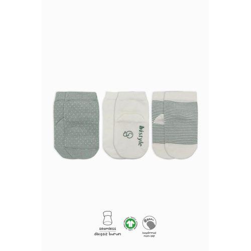 Bistyle Bistyle Puanlı Kaymaz Penye Soket Çorap 3'Lü BS10108 Nil