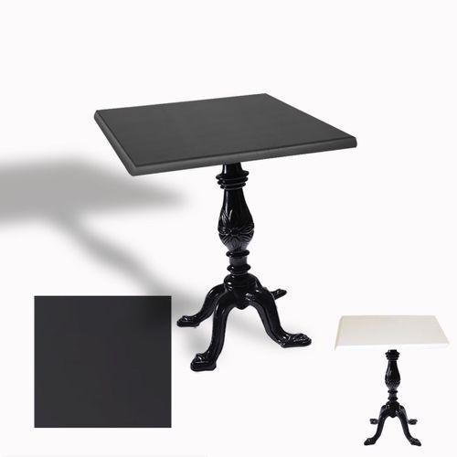 Dockers Çipa 1001 Döküm Ayak Kare Masa 70x70 cm - (Werzalit, Wermodin ve Allzalit Tabla) - Siyah
