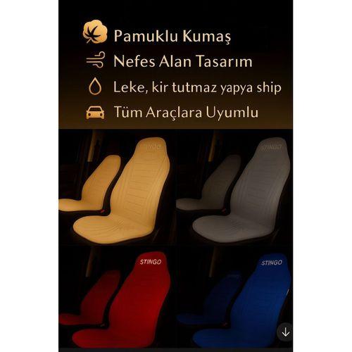 2'li Minder Seti Koltuk Koruyucu Universal Gri Renk Terletmez Leke Tutmaz