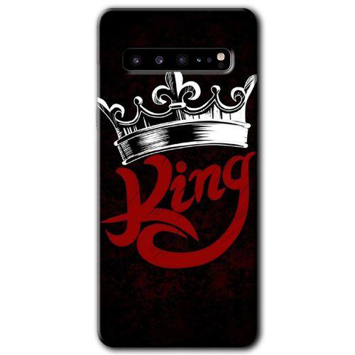 Samsung Galaxy S10 Plus HD Baskılı Kılıf + 9D Tam Ekran Koruyucu - King