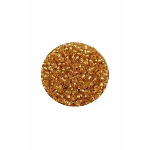 Dökme Cam Kum Boncuk (11/0) 2 mm - 60 Gram -  Şeffaf Altın - BNC062