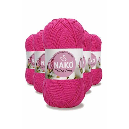 5 Adet Cotton Lüks Yelek Tunik Kazak Bluz Hırka İpi Yünü Fuşya 97572