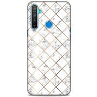 Mermer Desenli (1) Tema Kılıfı Beyaz Oppo Realme 5i Kılıf