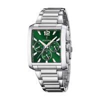 Festina F20635/3 Square Quartz Çelik Gri Yeşil Kadran 38 mm Erkek Kol Saati