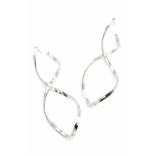 Dalgalı Küpe - Gümüş