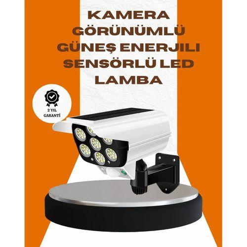 Solar Şarjlı Kamera Tasarımlı Led Duvar Lambası Hareket Sensörlü Dış Mekan Aydınlatma
