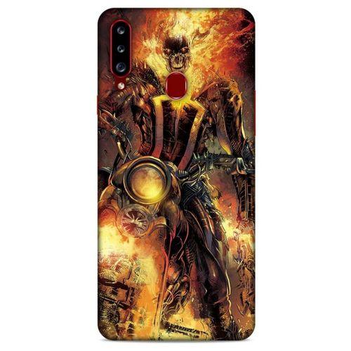 Samsung Galaxy A20s Uyumlu Kılıf Motorsiklet (15) Antişok Kılıf Kurukafa