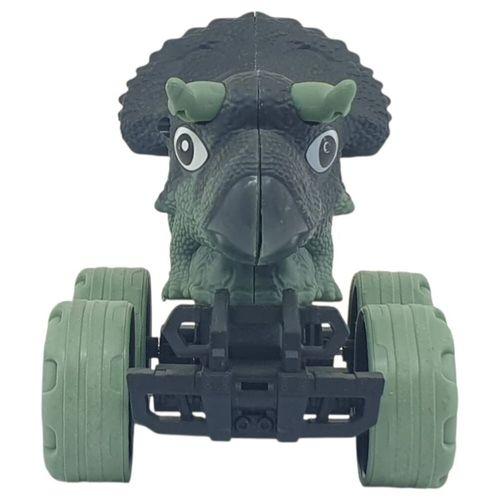 Sürtmeli Dinazor Arabalar 12 cm - H-20 - Triceratops - Yeşil