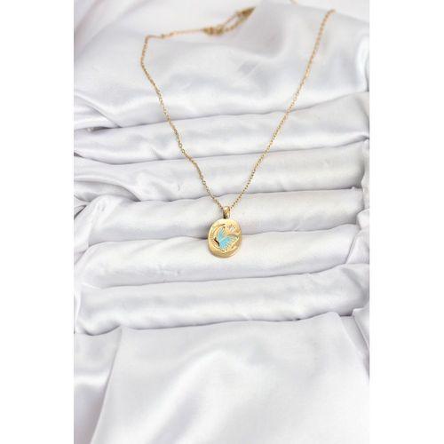 316L Çelik Zincir Gold Renk Kelebek Figür Kadın Kolye