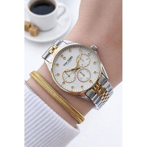Tom Jones Çelik Kordon 2 Yıl Garantili 3 Atm Suya Dayanıklı Kadın Kol Saati+Bileklik BTJ.1384.4