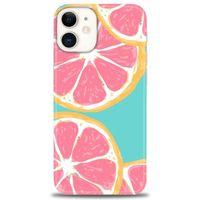 iPhone 12 Kılıf HD Baskılı Kılıf - Pembe Limon + Tam Ekran Koruyucu