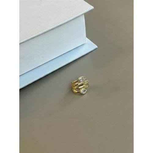 Taşlı Kıkırdak Küpe - Altın